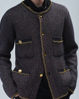 BED j.w. FORD "(C) – Navy" Chain Knit Cardigan｜ベッドフォード "(シー) – ネイビー" チェーンニットカーディガン メンズモデル着用