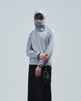 BED j.w. FORD "No Make-up – Gray" Balaclava T-Shirts｜ベッドフォード "ノーメイクアップ – グレー" バラクラバTシャツ メンズモデル着用