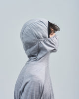 BED j.w. FORD "No Make-up – Gray" Balaclava T-Shirts｜ベッドフォード "ノーメイクアップ – グレー" バラクラバTシャツ メンズモデル着用