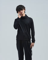 BED j.w. FORD "No Make-up – Black" Balaclava T-Shirts｜ベッドフォード "ノーメイクアップ – ブラック" バラクラバTシャツ メンズモデル着用