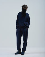 BED j.w. FORD "1.5 oaks – Navy" Scarf Knit Sweater｜ベッドフォード "1.5 オークス – ネイビー" スカーフニットセーター メンズモデル着用
