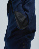 BED j.w. FORD "1.5 oaks – Navy" Scarf Knit Sweater｜ベッドフォード "1.5 オークス – ネイビー" スカーフニットセーター メンズモデル着用