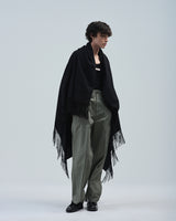 BED j.w. FORD "Romantic – Black" Fringe Scarf｜ベッドフォード "ロマンティック – ブラック" フリンジスカーフ メンズモデル着用