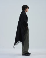 BED j.w. FORD "Romantic – Black" Fringe Scarf｜ベッドフォード "ロマンティック – ブラック" フリンジスカーフ メンズモデル着用