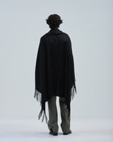 BED j.w. FORD "Romantic – Black" Fringe Scarf｜ベッドフォード "ロマンティック – ブラック" フリンジスカーフ メンズモデル着用