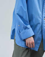 BED j.w. FORD "Nice Detail – Saxblue" No Collar Shirts｜ベッドフォード "ナイスディテール – サックスブルー" ノーカラーシャツ メンズモデル着用