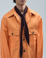 BED j.w. FORD "WCS – Orange" Work Shirts｜ベッドフォード "ダブリューシーエス – オレンジ" ワークシャツ メンズモデル着用