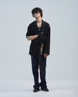 BED j.w. FORD "Short Gown – Stripe" Short Gown｜ベッドフォード "ショートガウン – ストライプ" ショートガウン メンズモデル着用