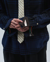 BED j.w. FORD "Office Casual – Blue" Tie Check Shirts｜ベッドフォード "オフィスカジュアル – ブルー" タイ付きチェックシャツ メンズモデル着用