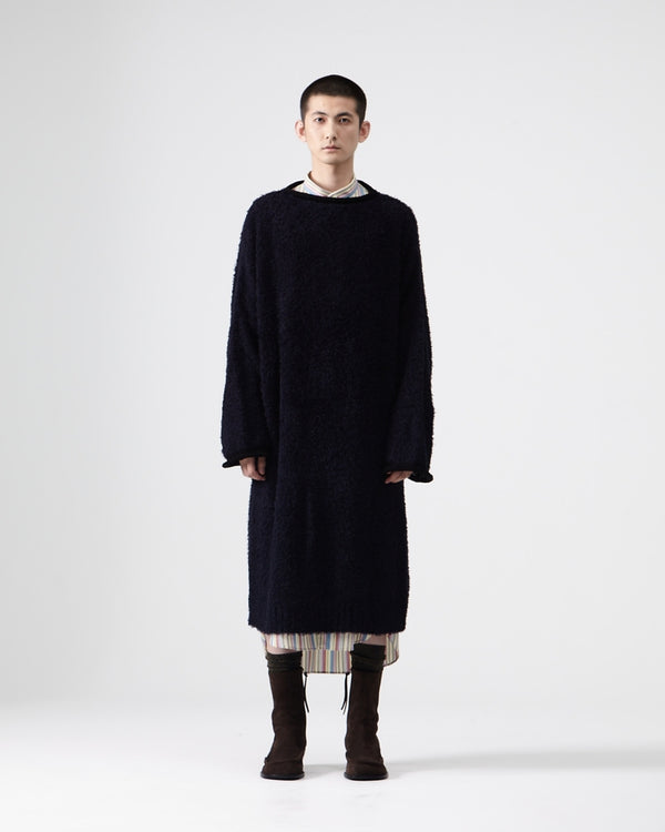 Line Fur Long Pullover – Navy