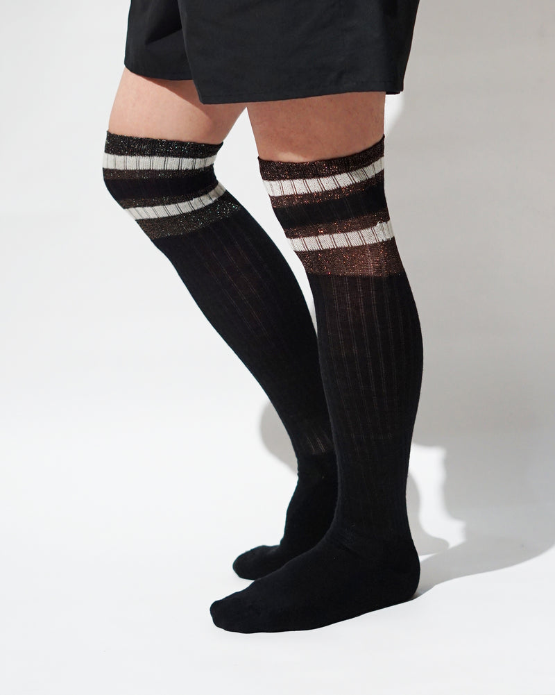 Glitter Loose Socks – Black